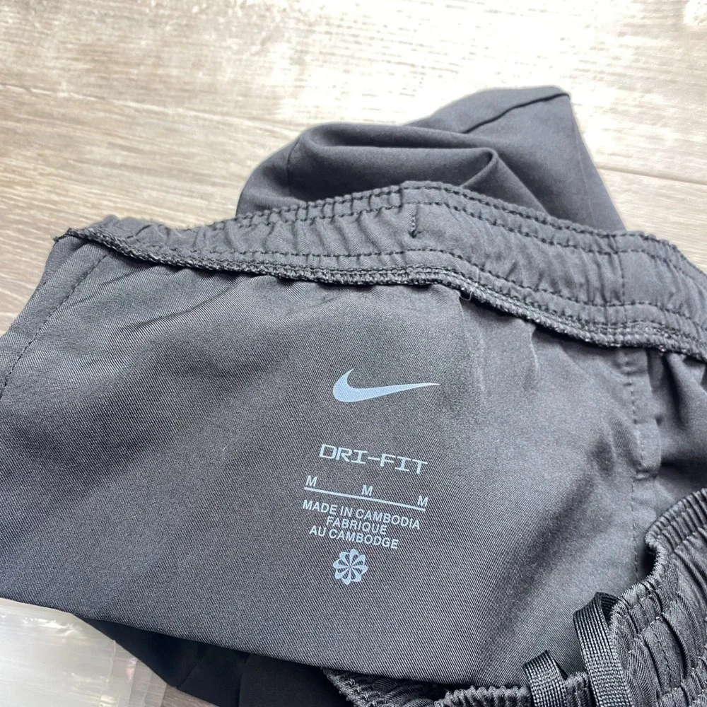 Nike‎ Dri-FIT Track Pants Mens Medium Black Polyester Joggers Ankle Zip Athletic